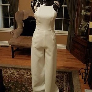 Black Halo white jumpsuit.